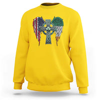 Patriotic Irish American Cross Sweatshirt St Patricks Day Religious Gift