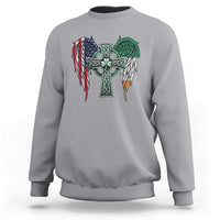 Patriotic Irish American Cross Sweatshirt St Patricks Day Religious Gift