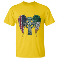 Patriotic Irish American Cross T Shirt St Patricks Day Religious Gift