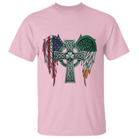 Patriotic Irish American Cross T Shirt St Patricks Day Religious Gift