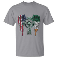 Patriotic Irish American Cross T Shirt St Patricks Day Religious Gift
