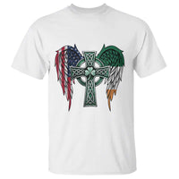 Patriotic Irish American Cross T Shirt St Patricks Day Religious Gift