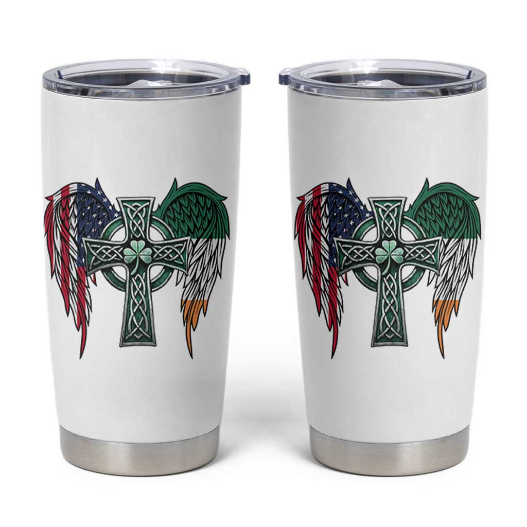 Patriotic Irish American Cross Tumbler Cup St Patricks Day Religious Gift