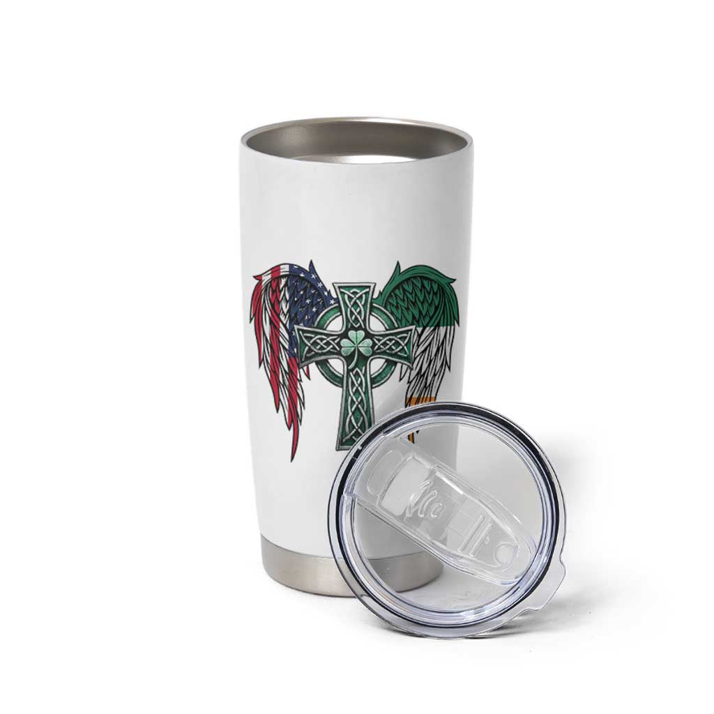 Patriotic Irish American Cross Tumbler Cup St Patricks Day Religious Gift