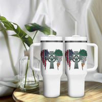 Patriotic Irish American Cross Tumbler With Handle St Patricks Day Religious Gift