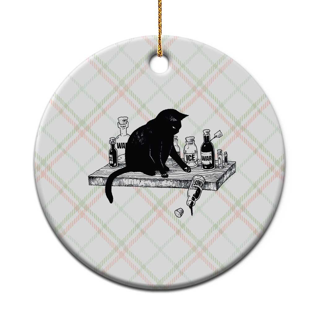 No Kings No Wars No Ice Cat Ceramic Ornament Political Humor Gift