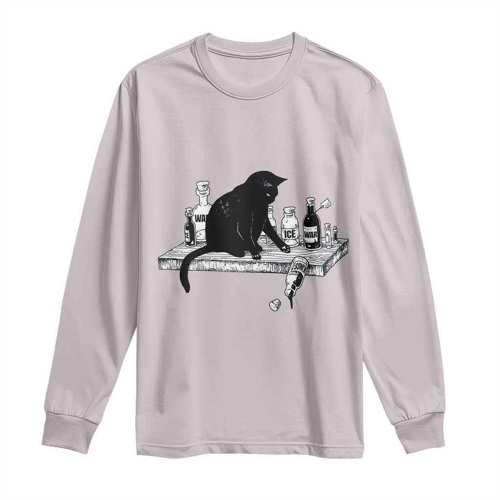 No Kings No Wars No Ice Cat Long Sleeve Shirt Political Humor Gift