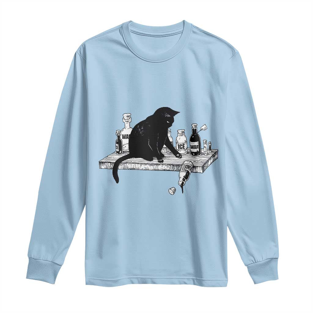 No Kings No Wars No Ice Cat Long Sleeve Shirt Political Humor Gift
