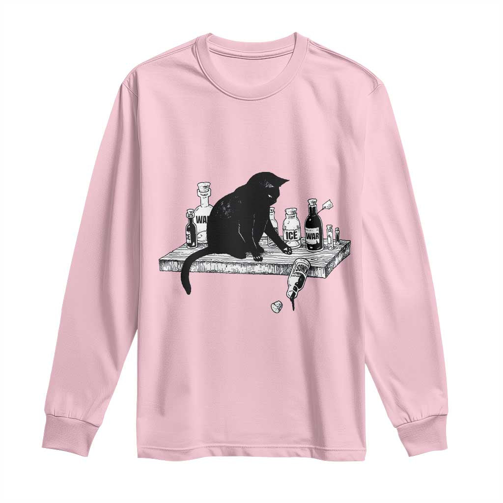 No Kings No Wars No Ice Cat Long Sleeve Shirt Political Humor Gift