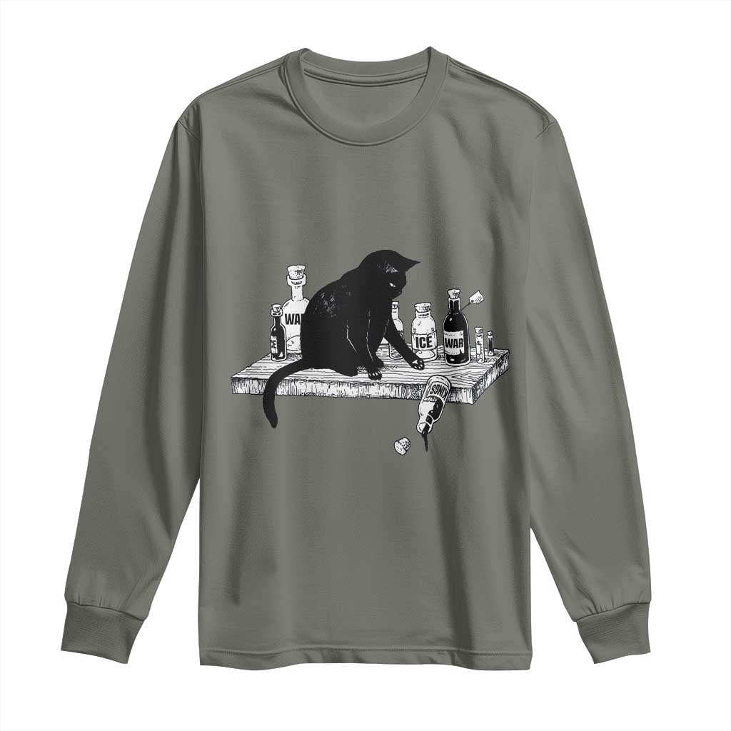No Kings No Wars No Ice Cat Long Sleeve Shirt Political Humor Gift