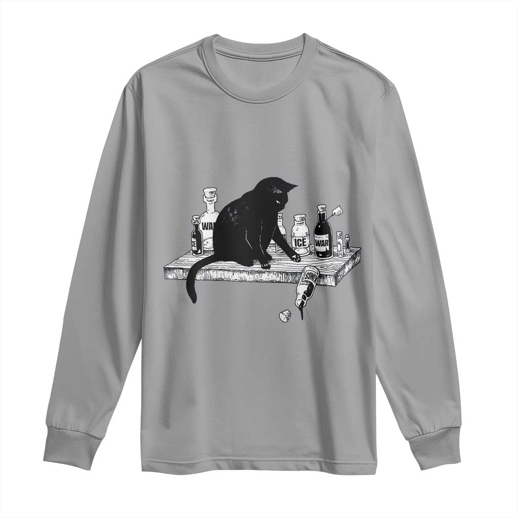 No Kings No Wars No Ice Cat Long Sleeve Shirt Political Humor Gift
