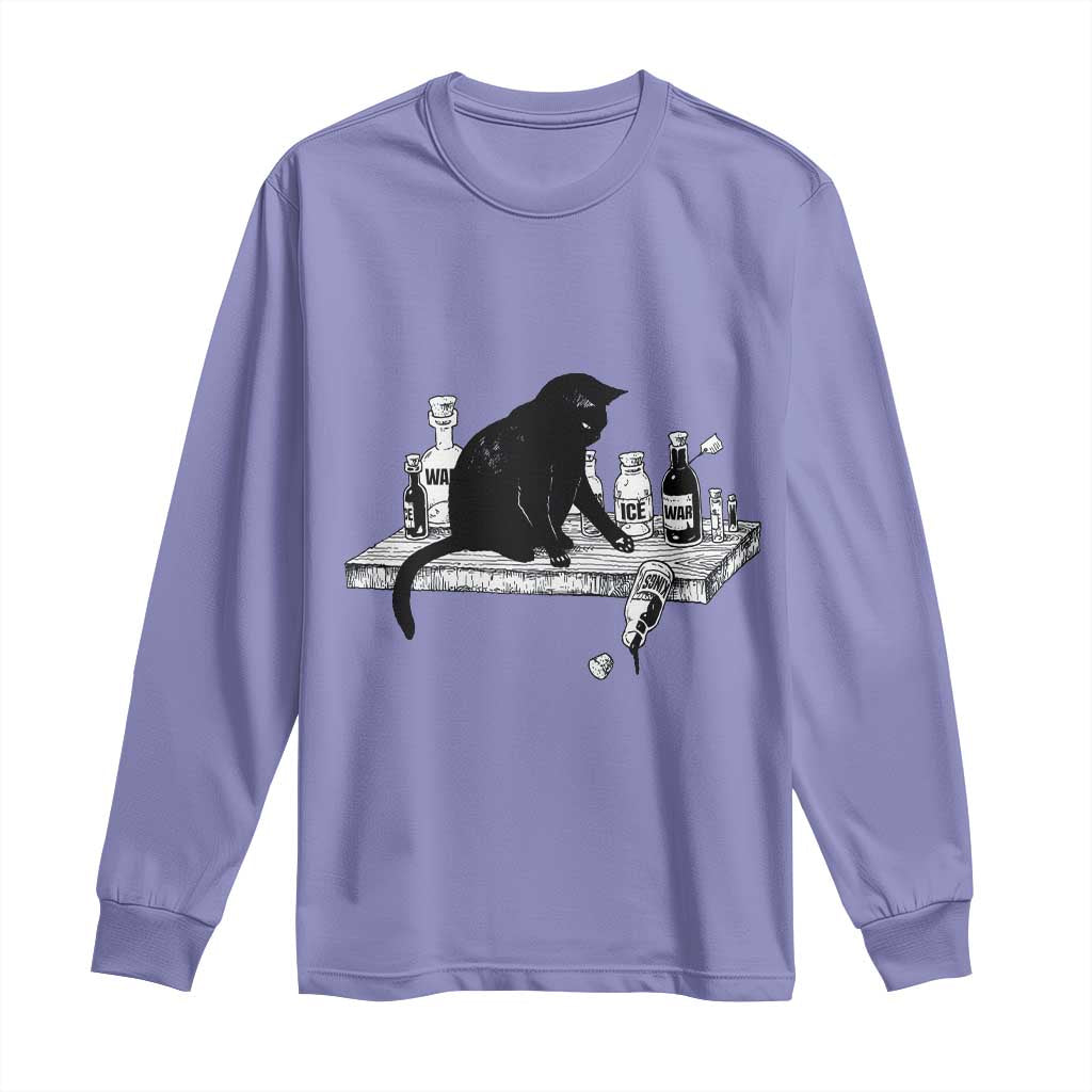 No Kings No Wars No Ice Cat Long Sleeve Shirt Political Humor Gift