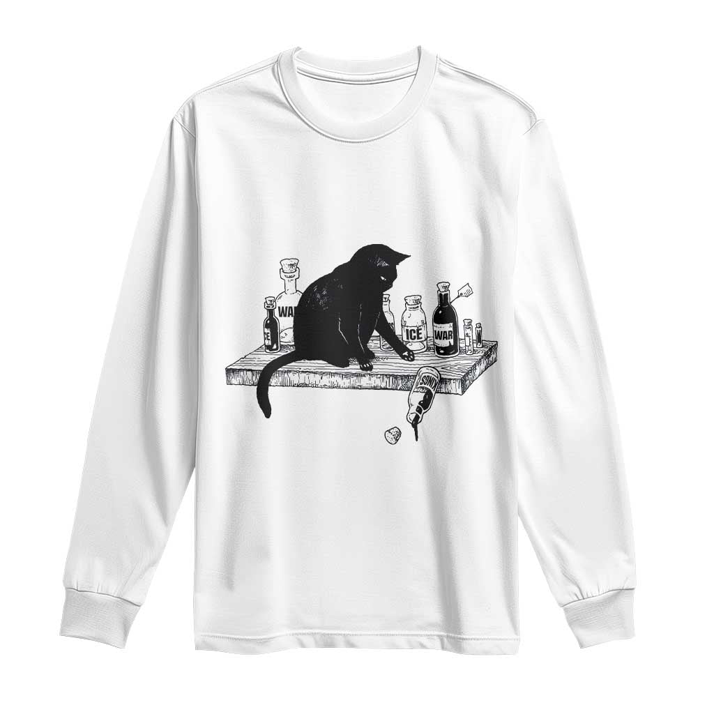 No Kings No Wars No Ice Cat Long Sleeve Shirt Political Humor Gift