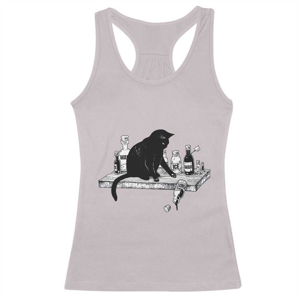 No Kings No Wars No Ice Cat Racerback Tank Top Political Humor Gift
