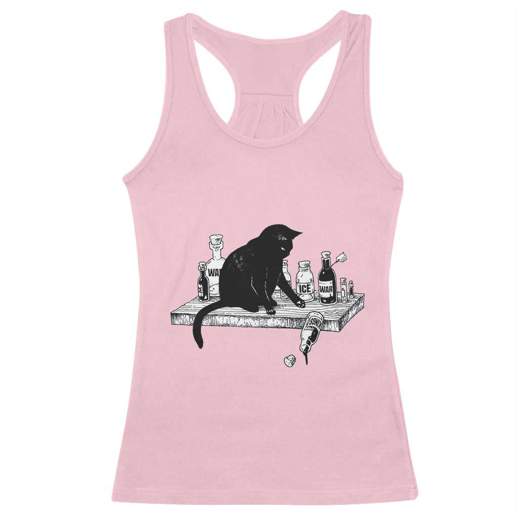 No Kings No Wars No Ice Cat Racerback Tank Top Political Humor Gift
