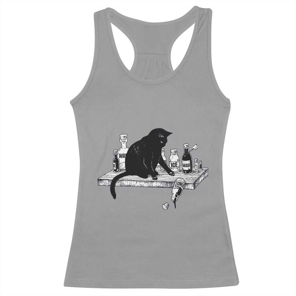 No Kings No Wars No Ice Cat Racerback Tank Top Political Humor Gift