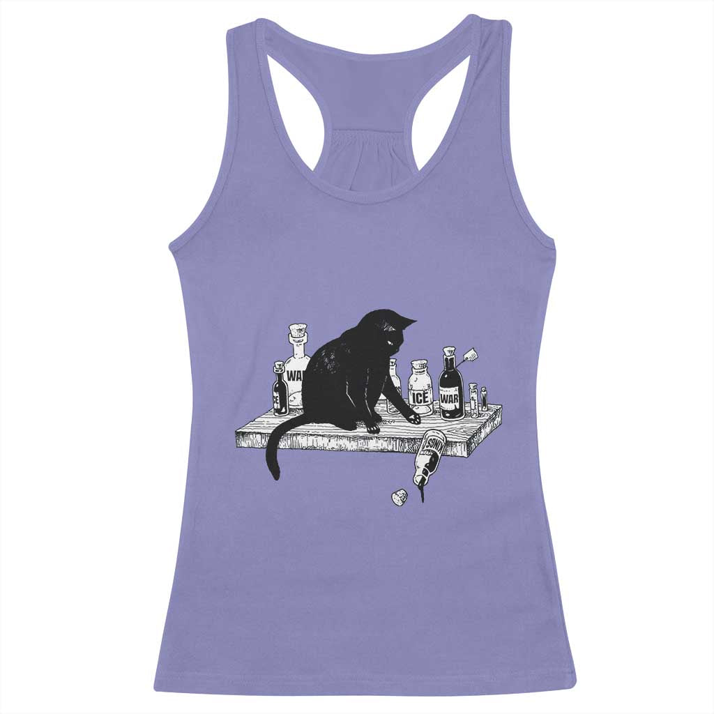 No Kings No Wars No Ice Cat Racerback Tank Top Political Humor Gift