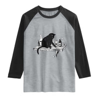 No Kings No Wars No Ice Cat Raglan Shirt Political Humor Gift