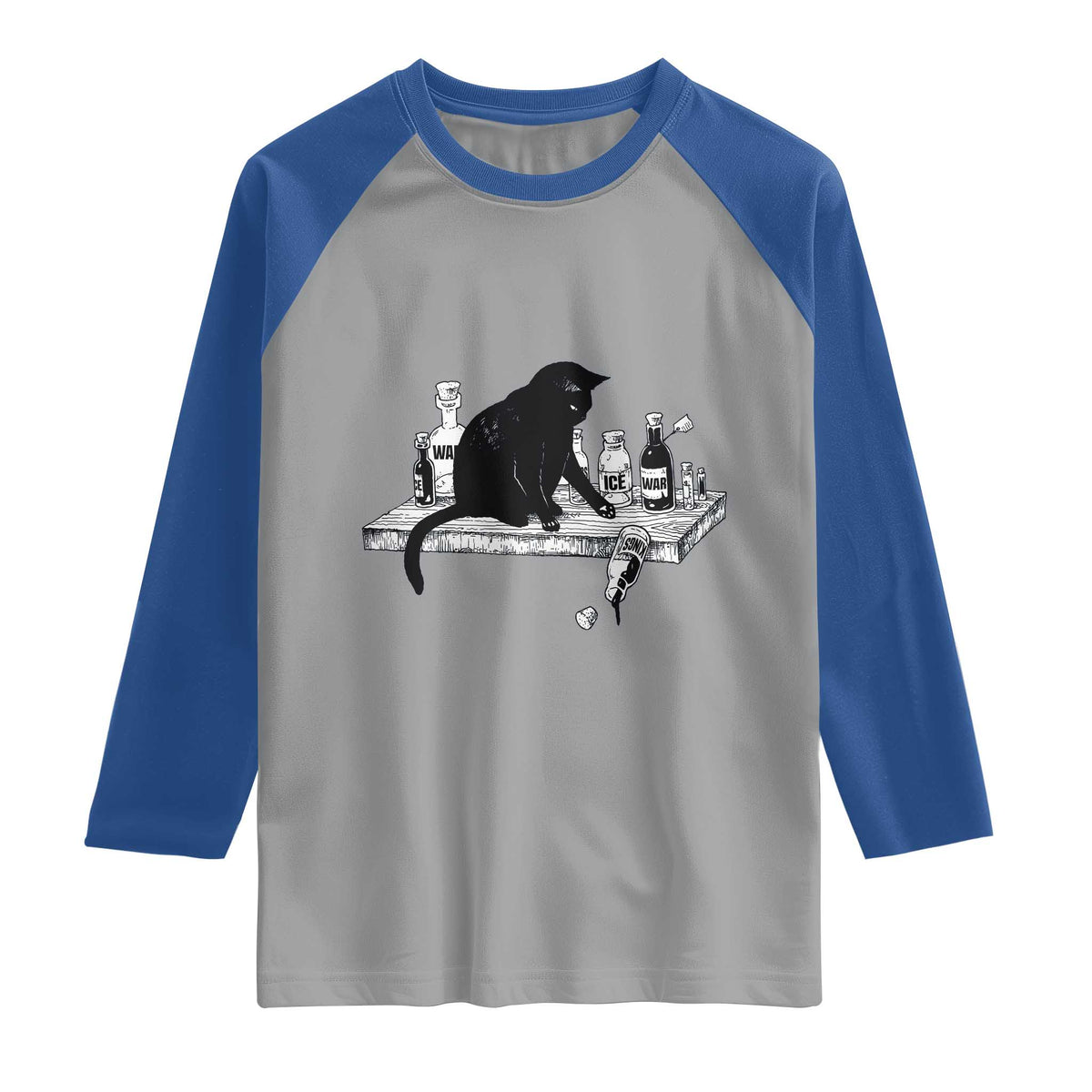 No Kings No Wars No Ice Cat Raglan Shirt Political Humor Gift