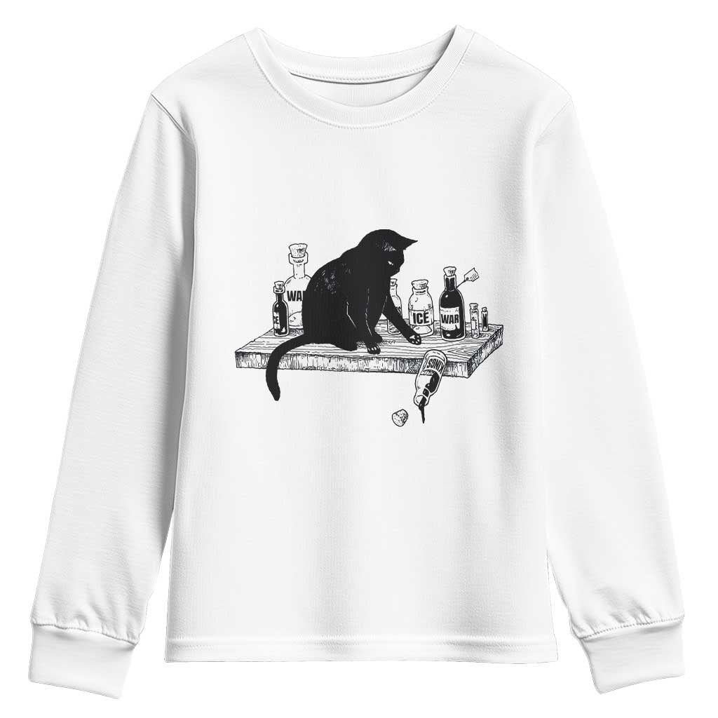 No Kings No Wars No Ice Cat Youth Sweatshirt Political Humor Gift