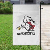 Funny Opossum Warrior Political Gift Garden Flag No Kings No Wars No Ice