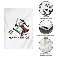 Funny Opossum Warrior Political Gift Garden Flag No Kings No Wars No Ice