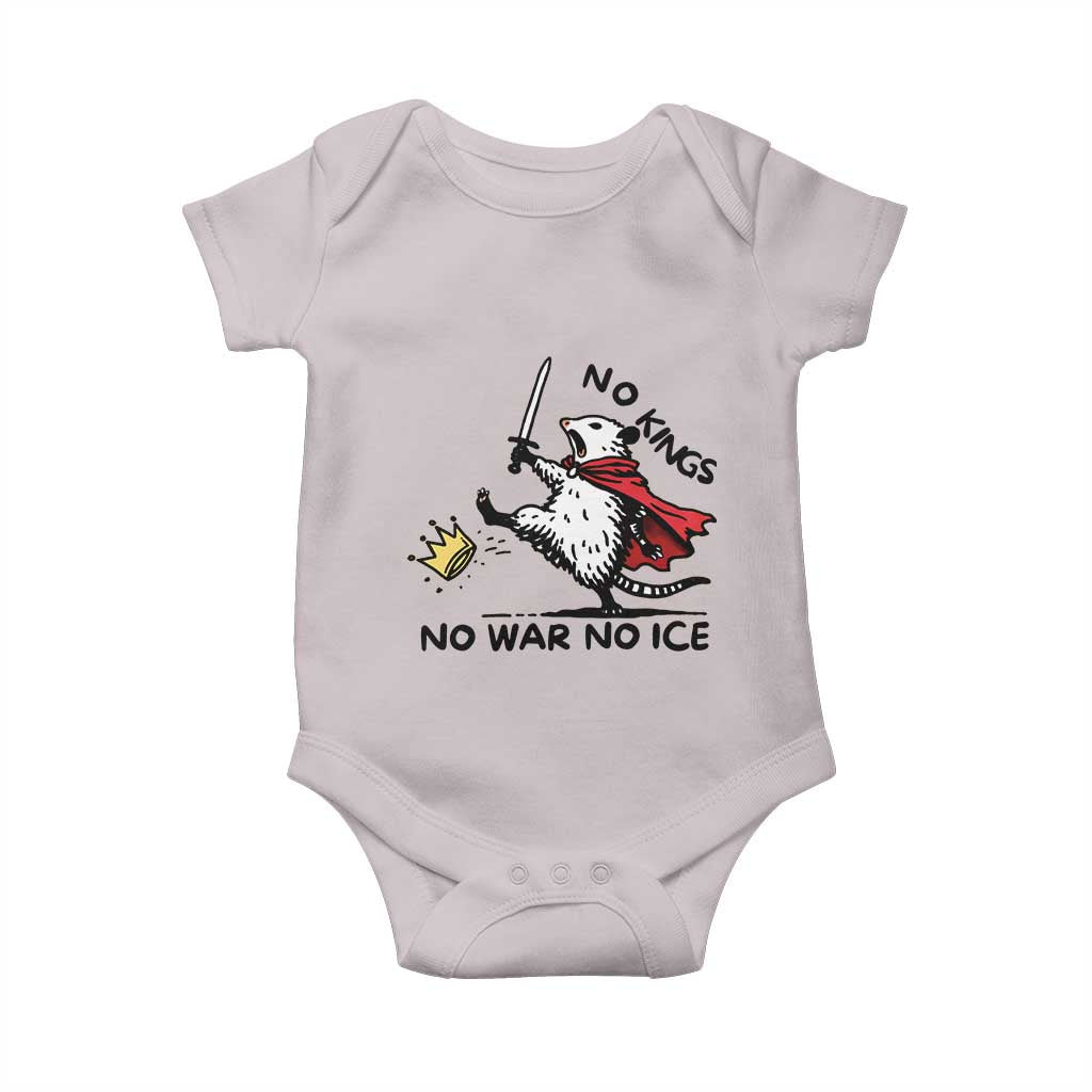 Funny Opossum Warrior Political Gift Baby Onesie No Kings No Wars No Ice