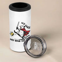 Funny Opossum Warrior Political Gift 4 in 1 Can Cooler Tumbler No Kings No Wars No Ice