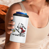 Funny Opossum Warrior Political Gift 4 in 1 Can Cooler Tumbler No Kings No Wars No Ice