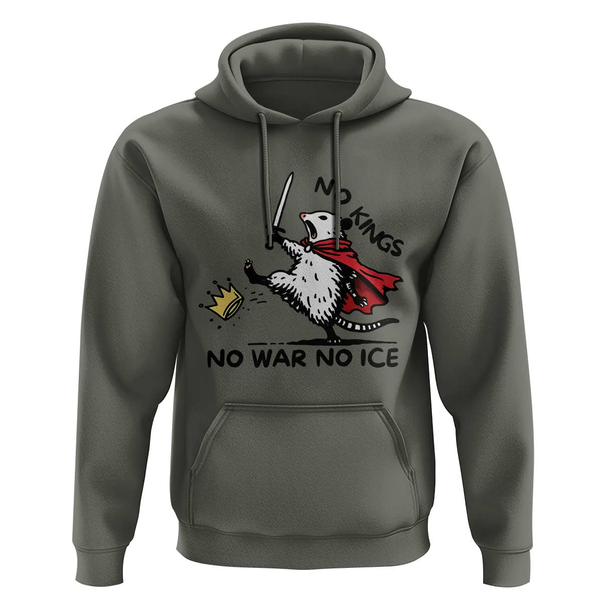 Funny Opossum Warrior Political Gift Hoodie No Kings No Wars No Ice