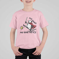 Funny Opossum Warrior Political Gift T Shirt For Kid No Kings No Wars No Ice