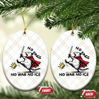 Funny Opossum Warrior Political Gift Ceramic Ornament No Kings No Wars No Ice