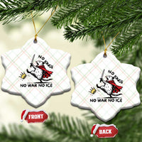 Funny Opossum Warrior Political Gift Ceramic Ornament No Kings No Wars No Ice
