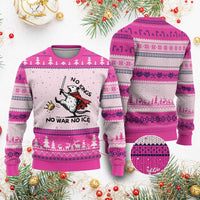 Funny Opossum Warrior Political Gift Ugly Christmas Sweater No Kings No Wars No Ice
