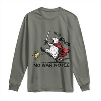 Funny Opossum Warrior Political Gift Long Sleeve Shirt No Kings No Wars No Ice