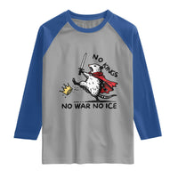 Funny Opossum Warrior Political Gift Raglan Shirt No Kings No Wars No Ice