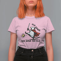 Funny Opossum Warrior Political Gift T Shirt For Women No Kings No Wars No Ice