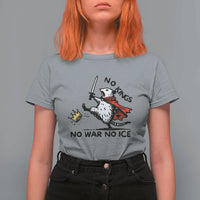 Funny Opossum Warrior Political Gift T Shirt For Women No Kings No Wars No Ice