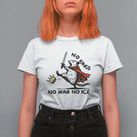 Funny Opossum Warrior Political Gift T Shirt For Women No Kings No Wars No Ice