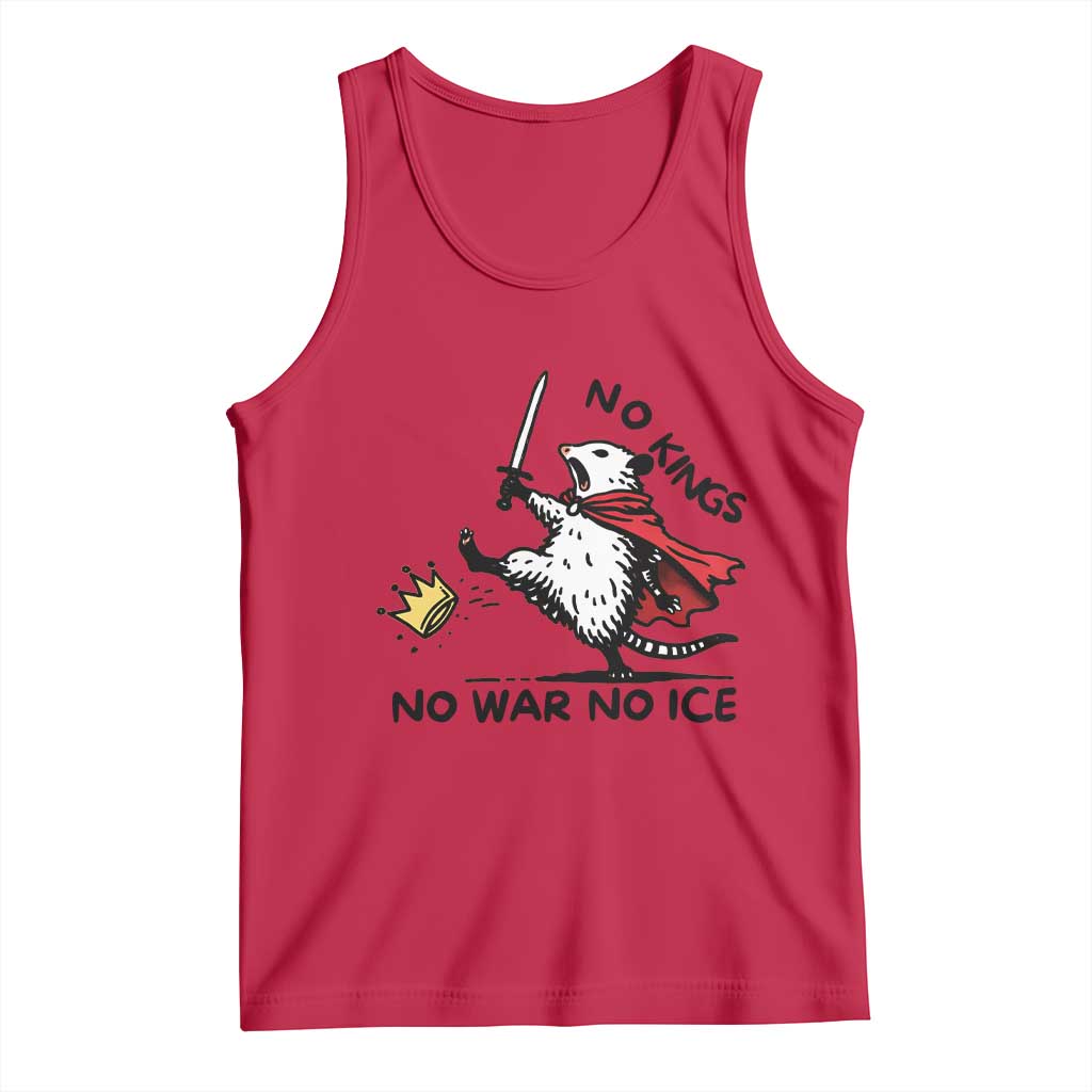 Funny Opossum Warrior Political Gift Tank Top No Kings No Wars No Ice