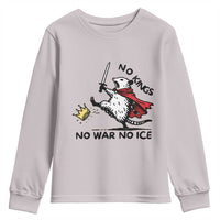 Funny Opossum Warrior Political Gift Youth Sweatshirt No Kings No Wars No Ice