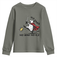 Funny Opossum Warrior Political Gift Youth Sweatshirt No Kings No Wars No Ice