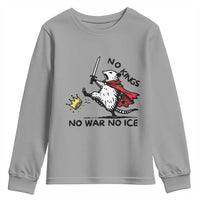 Funny Opossum Warrior Political Gift Youth Sweatshirt No Kings No Wars No Ice