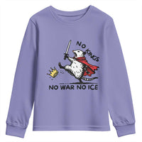 Funny Opossum Warrior Political Gift Youth Sweatshirt No Kings No Wars No Ice