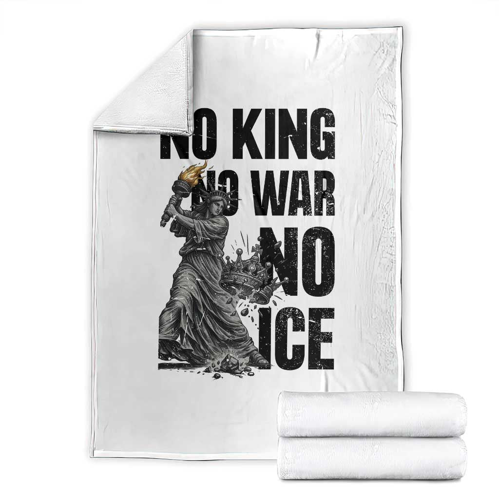 Statue Of Liberty Freedom Protest Throw Blanket No Kings No Wars No Ice