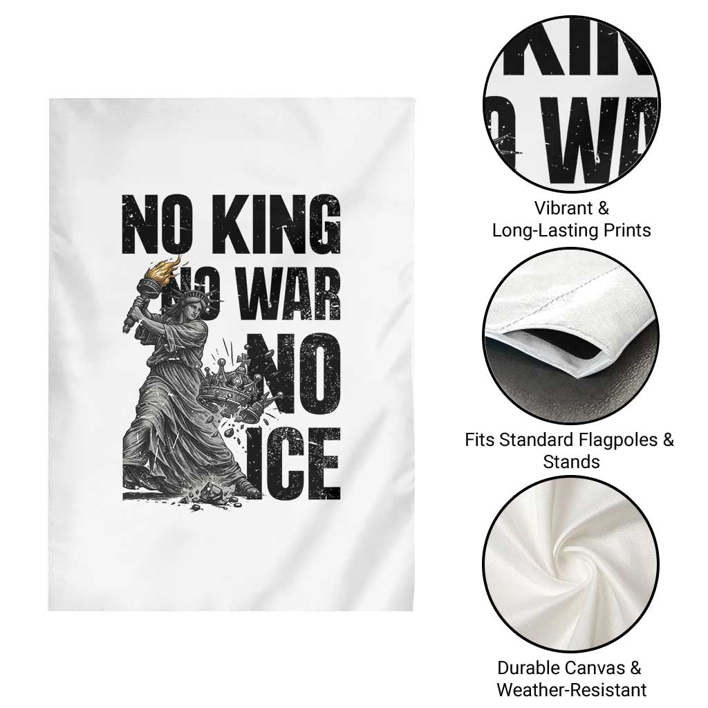 Statue Of Liberty Freedom Protest Garden Flag No Kings No Wars No Ice
