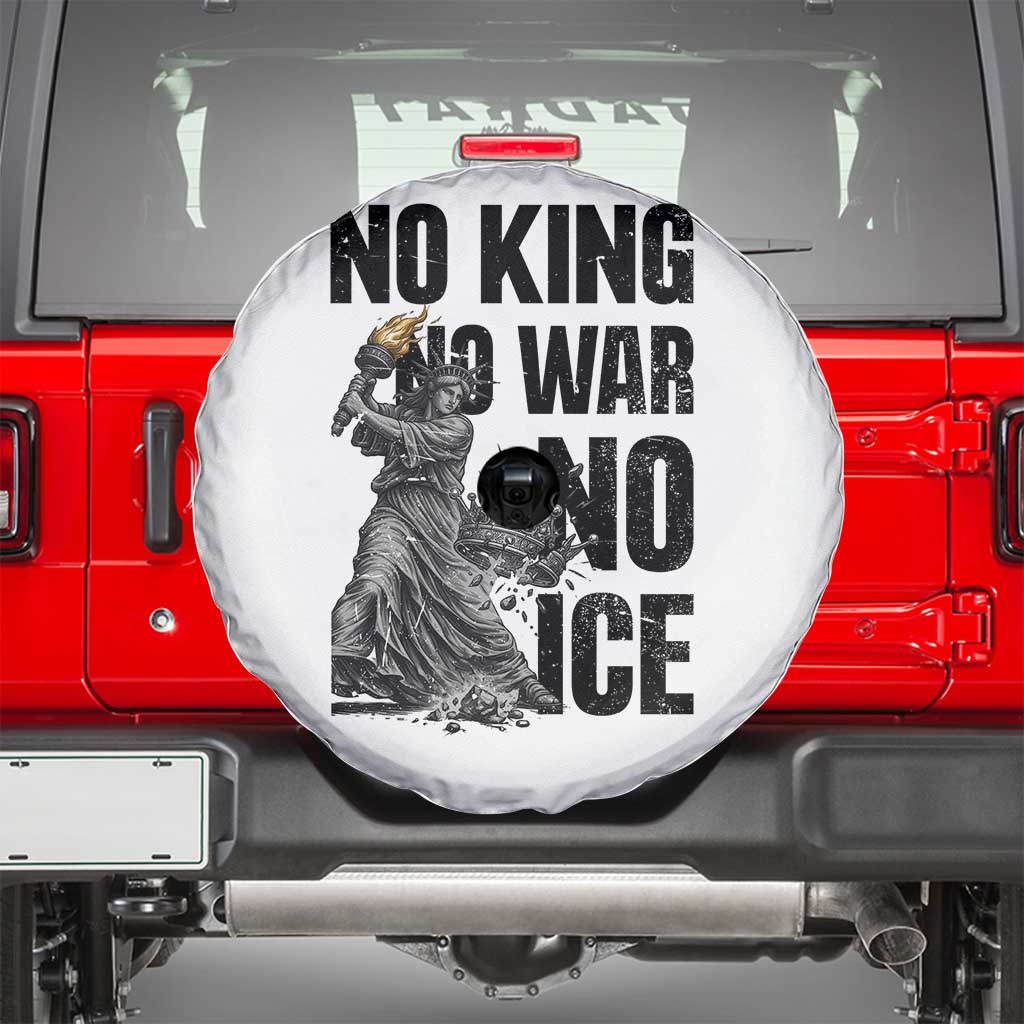 Statue Of Liberty Freedom Protest Spare Tire Cover No Kings No Wars No Ice