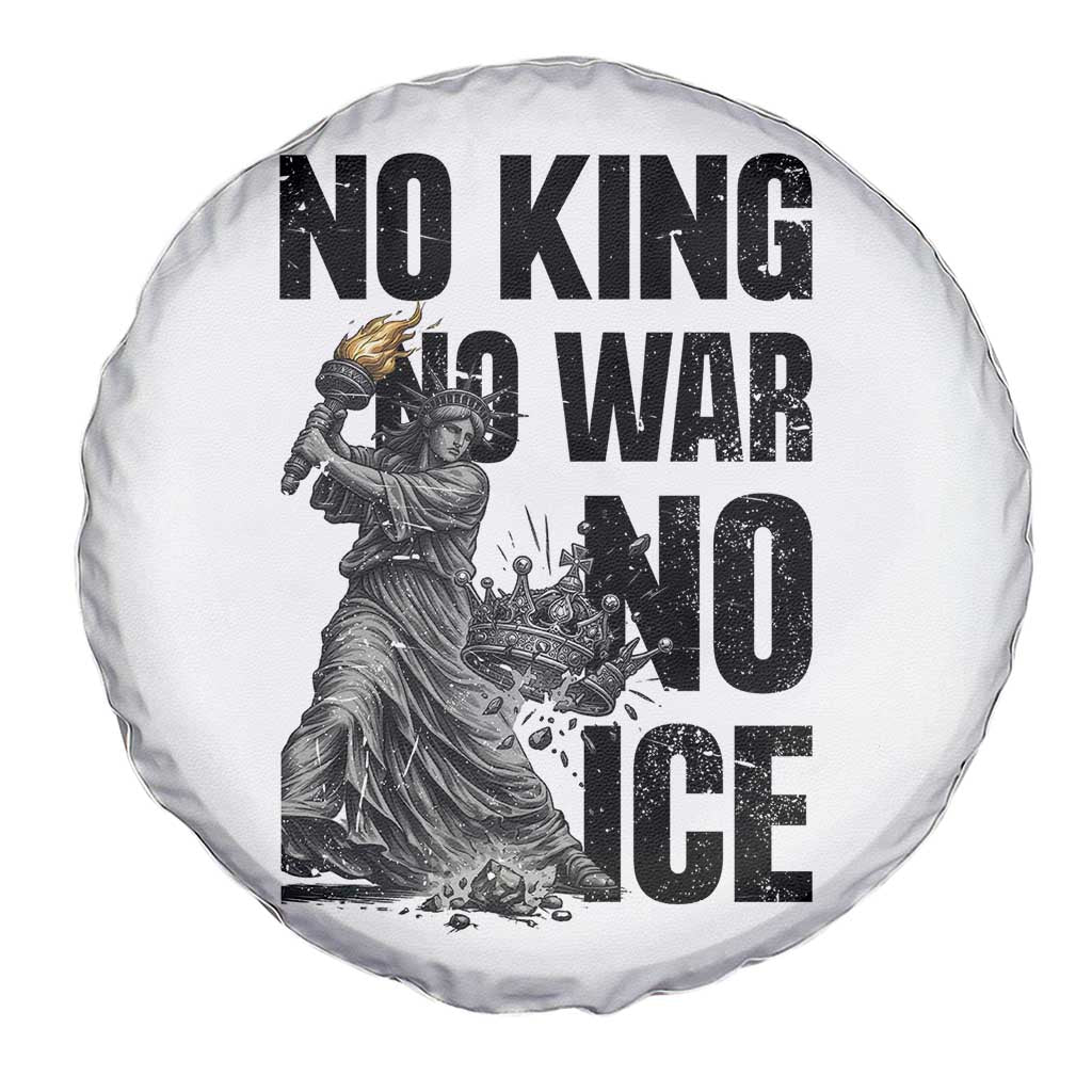 Statue Of Liberty Freedom Protest Spare Tire Cover No Kings No Wars No Ice