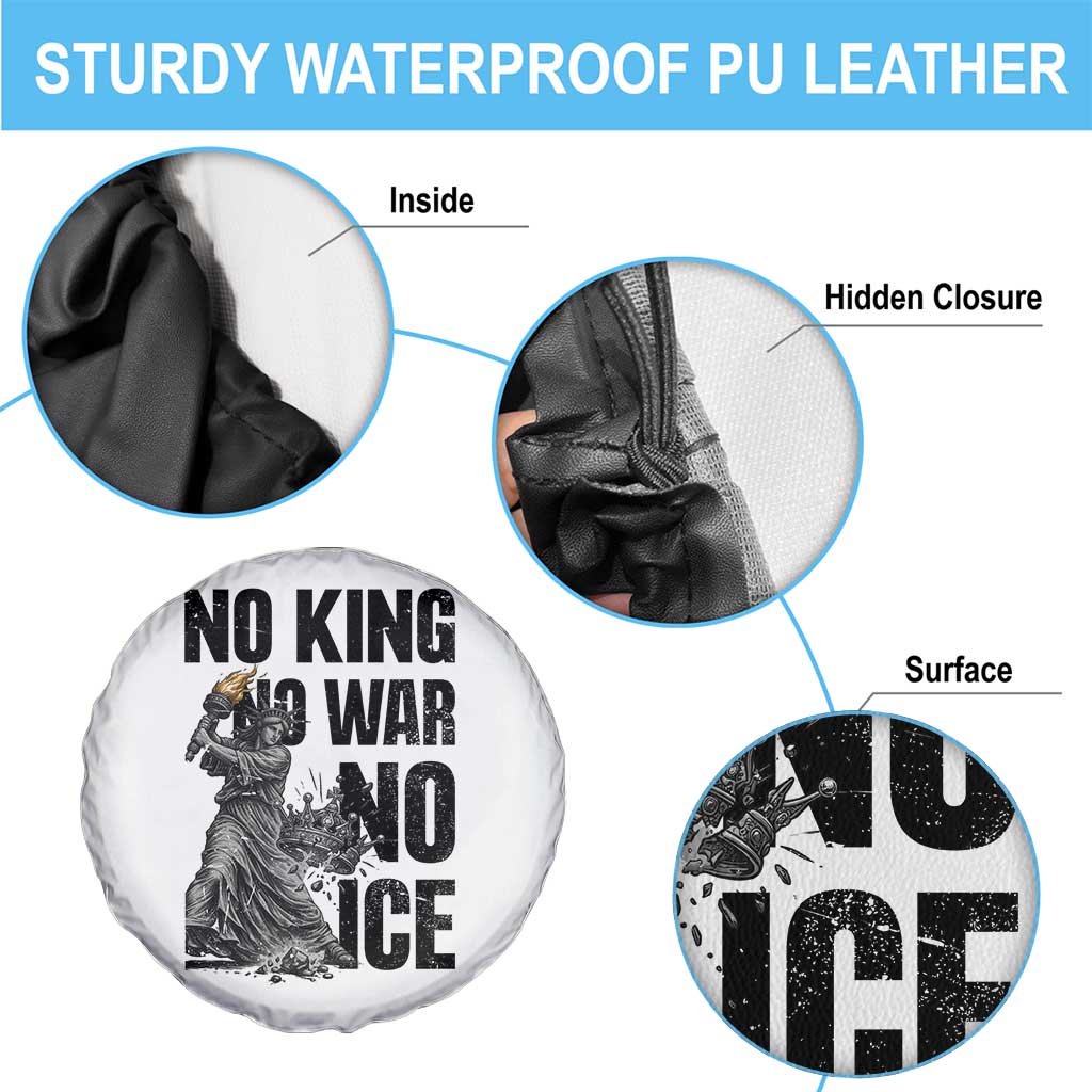 Statue Of Liberty Freedom Protest Spare Tire Cover No Kings No Wars No Ice
