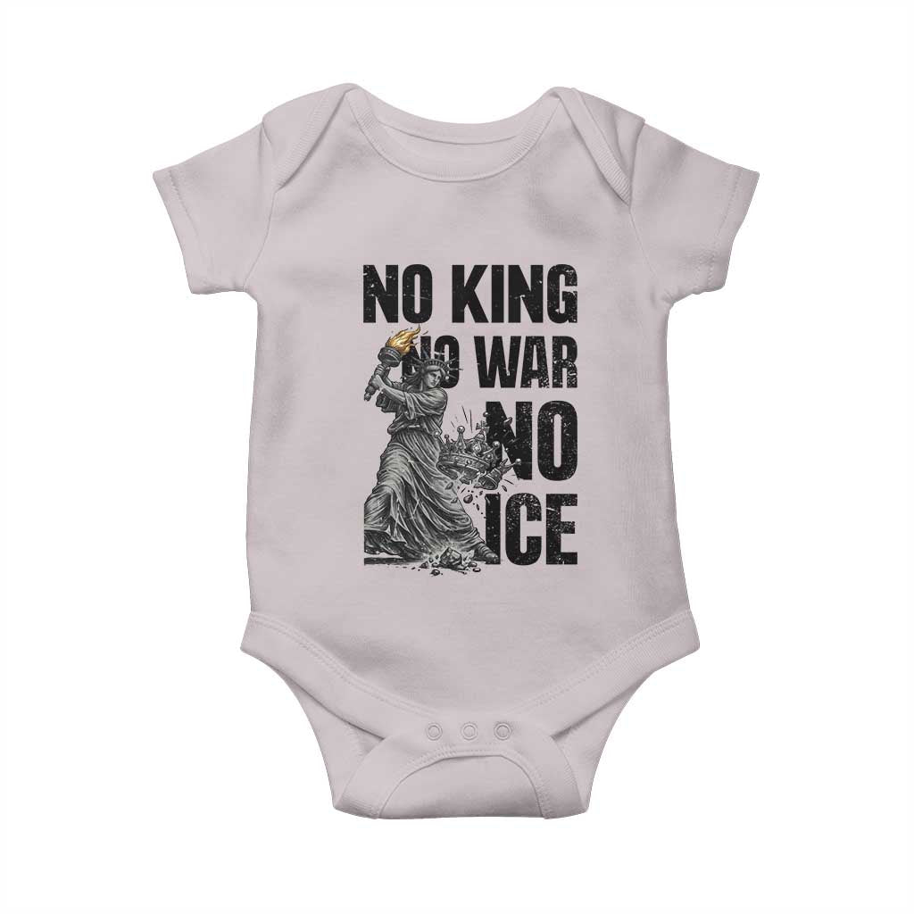 Statue Of Liberty Freedom Protest Baby Onesie No Kings No Wars No Ice